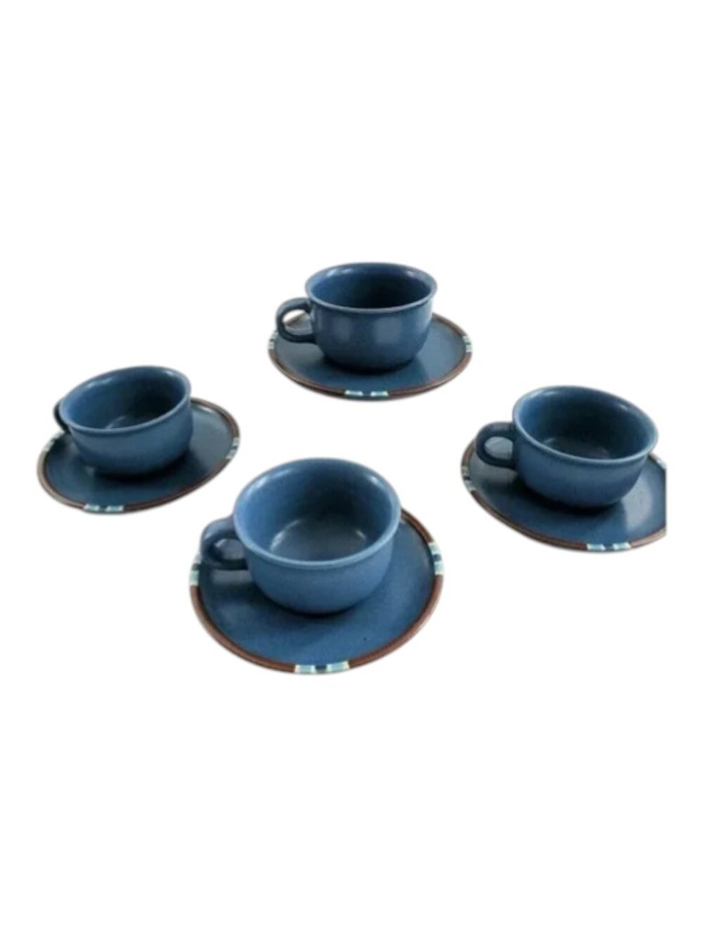 Dansk Mesa Blue Lot 4‎ cups and saucers Pottery Made in Japan